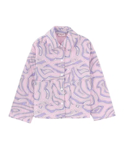 Pucci Printed Short Down Jacket In Purple