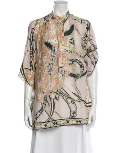Pre-owned Pucci Printed Short Sleeve Blouse In Neutral