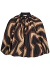 Pucci Printed Silk Blouse In Black