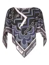 Pucci Geometric Patterned Silk Blouse With Asymmetric Hem In Multi