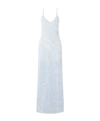 Pucci Printed Silk Crepe De Chine Maxi Dress In Multi