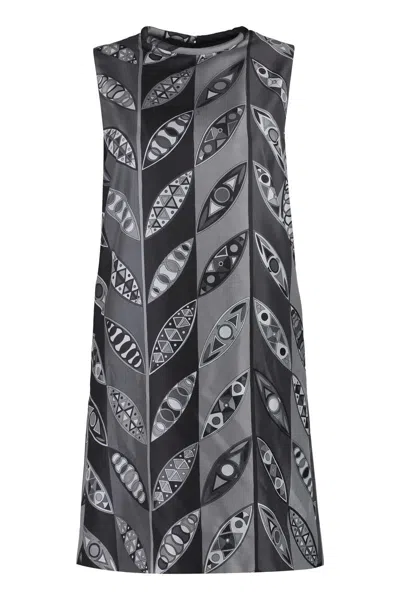 Pucci Printed Silk Dress In Multicolor