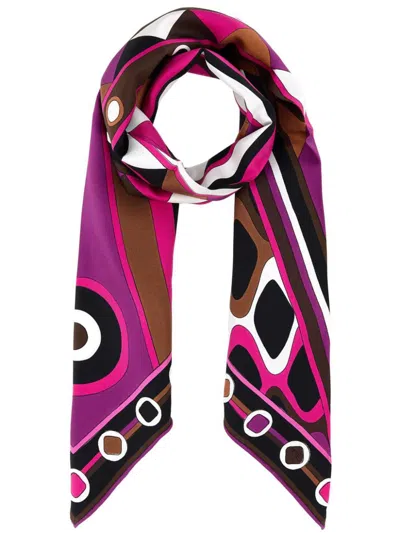 Pucci Printed Silk Foulard In Pink