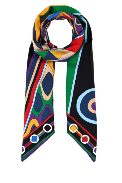 Pucci Printed Silk Foulard In Violarosso