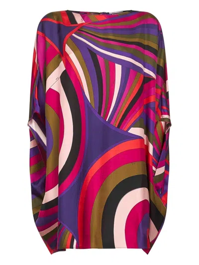 Pucci Printed Silk Kaftan In Multi