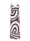 Pucci Long Dress With Abstract Print And Straps In Pink