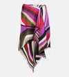 Pucci Printed Silk Midi Skirt In Multicoloured