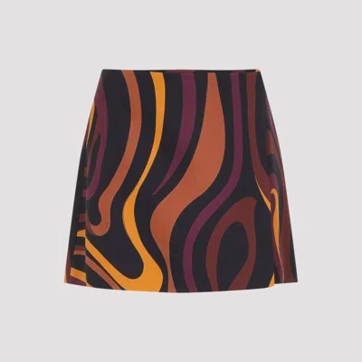 Pucci Printed Silk Mini Skirt In Multi