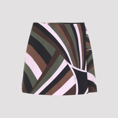 Pucci Printed Silk Mini Skirt In Multi