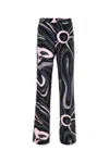 Pucci Abstract Pattern High Waist Wide Leg Trousers In Gray