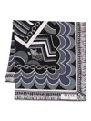 Pucci Printed Silk Scarf In Blue