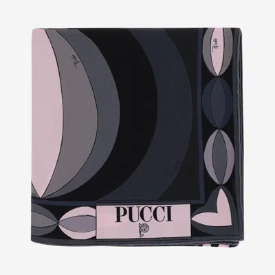 Pucci Printed Silk Scarf In Gray