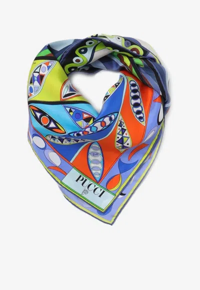 Pucci Printed Silk Scarf In Multicolor