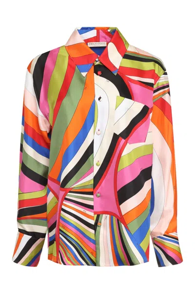 Pucci Printed Silk Shirt In Multi