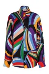 Pucci Vibrant Printed Silk Shirt In Multicolor