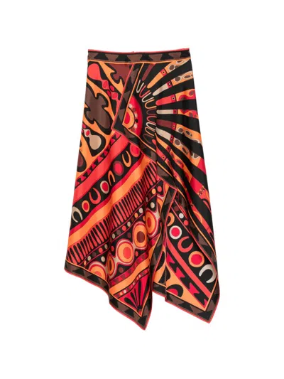 Pucci Printed Silk Skirt In Multi
