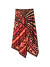 Pucci Printed Silk Skirt In Red