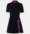 Pucci Printed Silk-trimmed Cady Minidress In Black