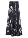 Pucci Geometric High Waist Wide Leg Trousers In Black