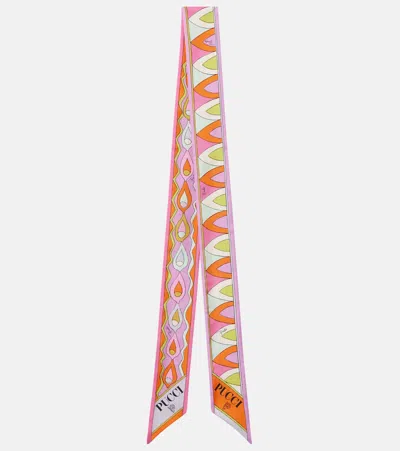 Pucci Printed Silk Twill Scarf In Multi