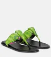 Pucci Printed Silk Twill Thong Sandals In Green