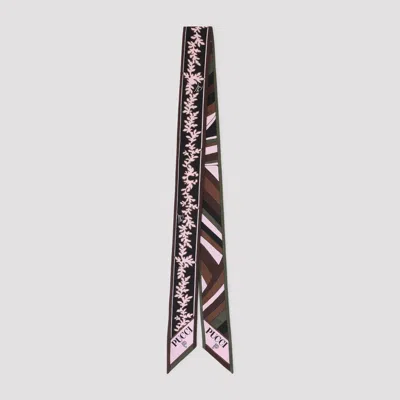 Pucci Printed Silk Twilly Scarf In Multicolour