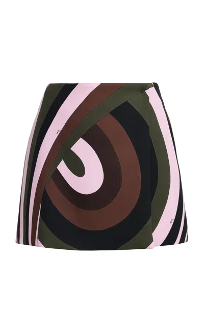 Pucci Printed Silk-twill Mini Skirt In Multi