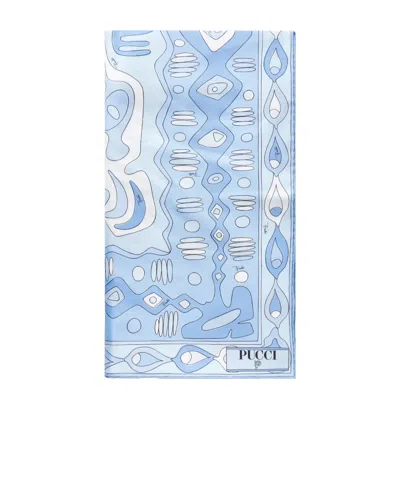 Pucci Printed Silk-twill Scarf In Blue