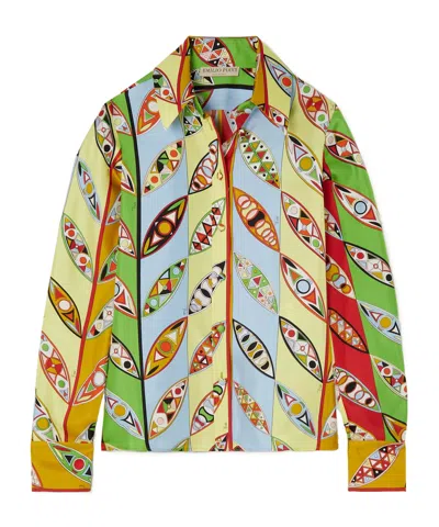 Pucci Printed Silk-twill Shirt In Multi