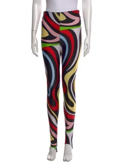 Pre-owned Pucci Printed Skinny Leg Pants In Black