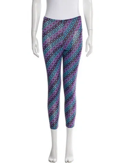 Pre-owned Pucci Printed Skinny Leg Pants In Blue
