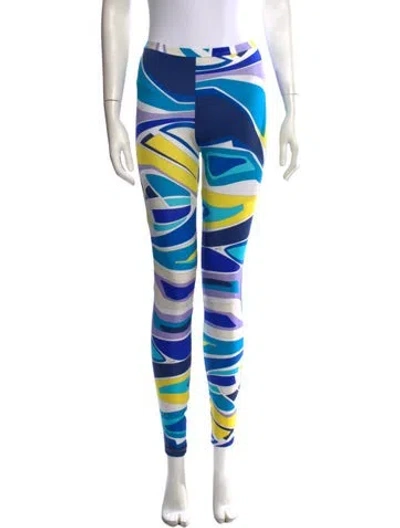 Pre-owned Pucci Printed Skinny Leg Pants In Blue
