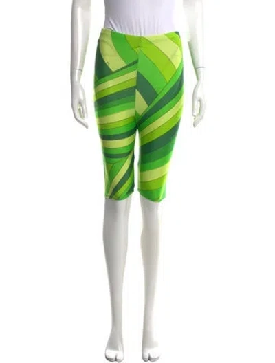 Pre-owned Pucci Printed Skinny Leg Pants In Green