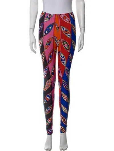 Pre-owned Pucci Printed Skinny Leg Pants In Multi