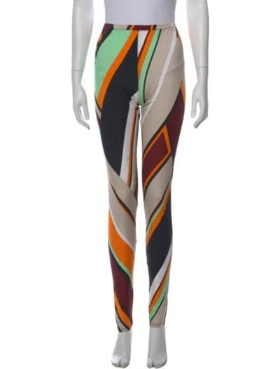 Pre-owned Pucci Printed Skinny Leg Pants In Multi