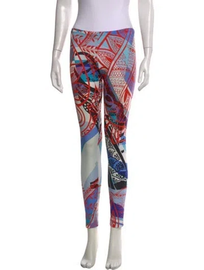 Pre-owned Pucci Printed Skinny Leg Pants In Multi