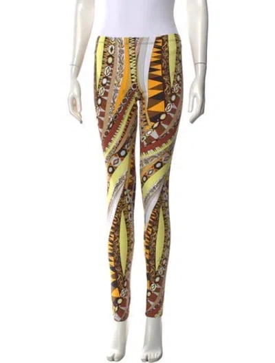 Pre-owned Pucci Printed Skinny Leg Pants In Neutral