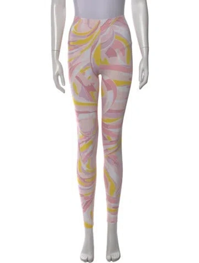 Pre-owned Pucci Printed Skinny Leg Pants In Pink