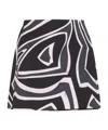 Pucci High Waist Abstract Pattern Mini Skirt In Black