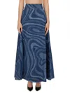 Pucci Printed Skirt In Denim