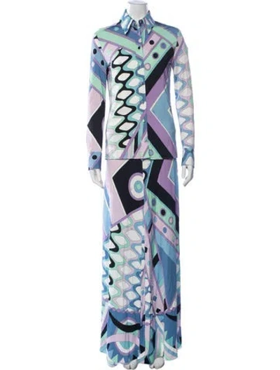 Pre-owned Pucci Printed Skirt Set In Blue