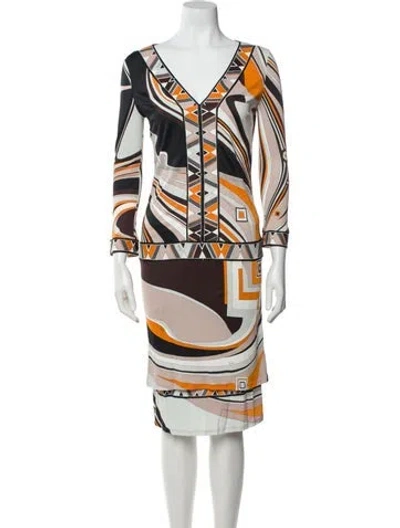 Pre-owned Pucci Printed Skirt Set In Brown