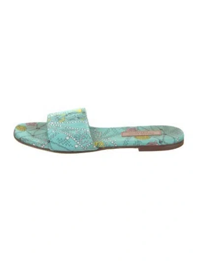 Pre-owned Pucci Printed Slides In Blue