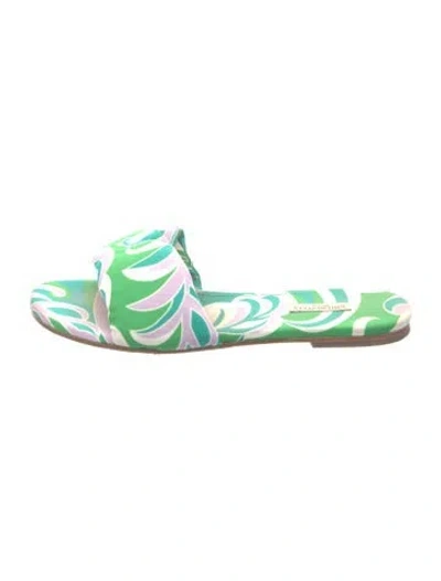 Pre-owned Pucci Printed Slides In Green