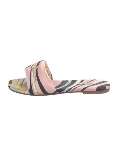 Pre-owned Pucci Printed Slides In Pink