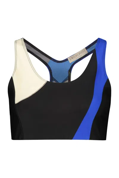 Pucci Jersey Goccia Print Crop Top In Multicolor