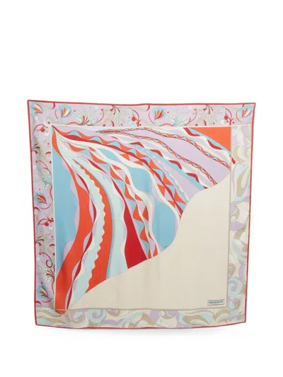 Pre-owned Pucci Printed Square Scarf In Neutral
