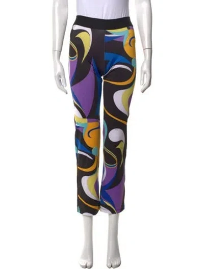 Pre-owned Pucci Printed Straight Leg Pants In Black