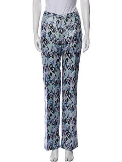 Pre-owned Pucci Printed Straight Leg Pants In Blue