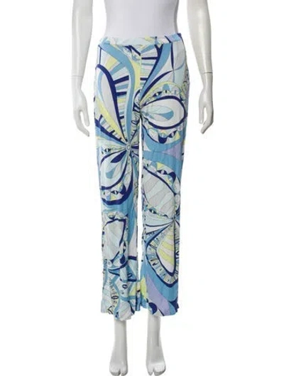 Pre-owned Pucci Printed Straight Leg Pants In Blue